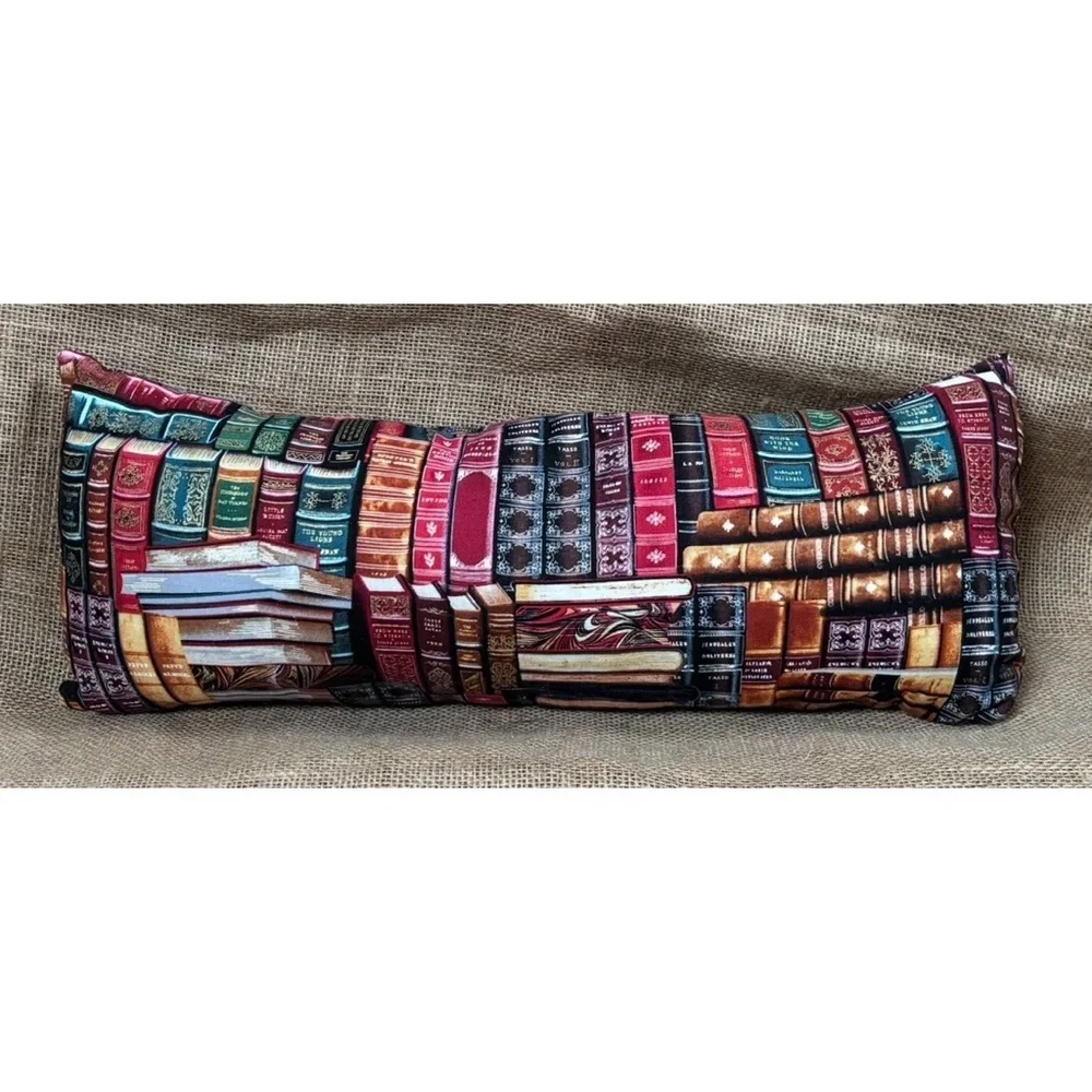 Handmade Old Books Armrest Throw Pillow Tomes Gift For Readers Rustic Fun